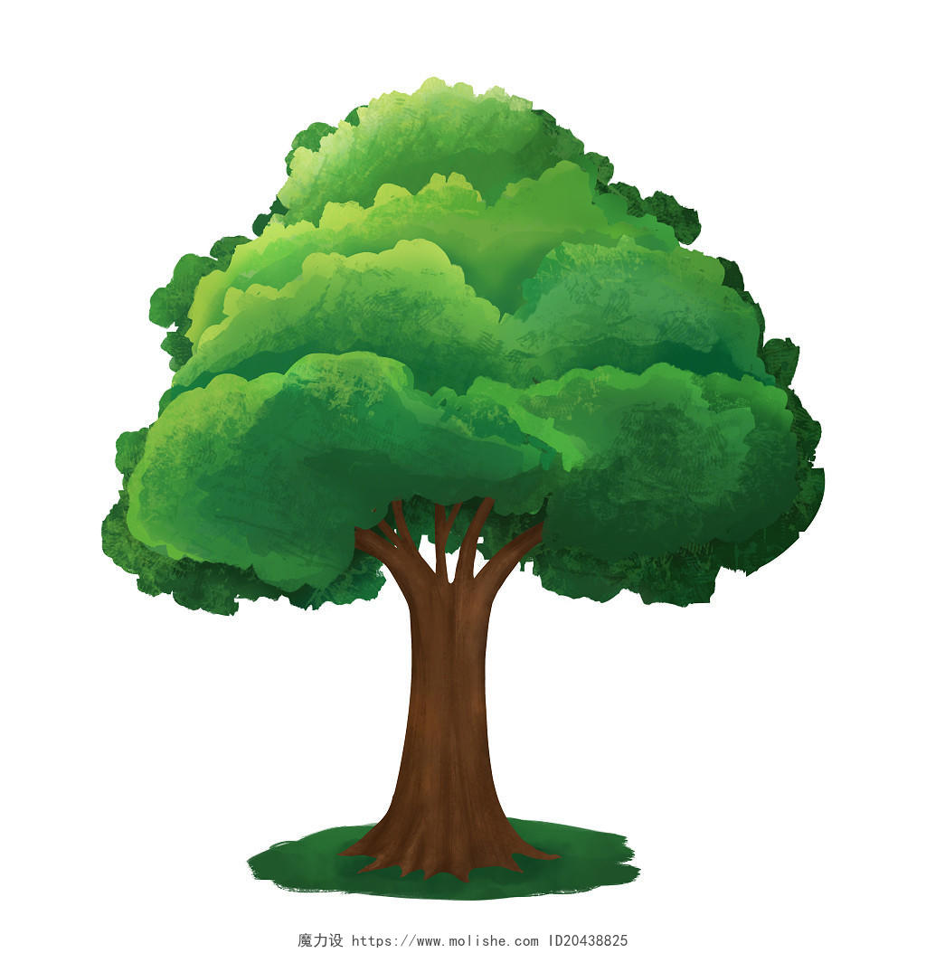 世界森林日卡通风手绘植树节绿树插画元素素材植树节植树环保